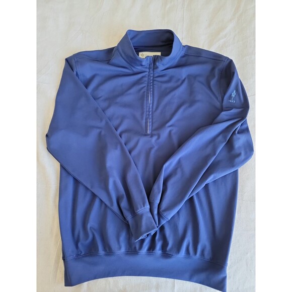 Donald Ross Mens L Pullover 1/2 Zip Blue Softshell Golf Logo Banded Waist Casual - Picture 1 of 11